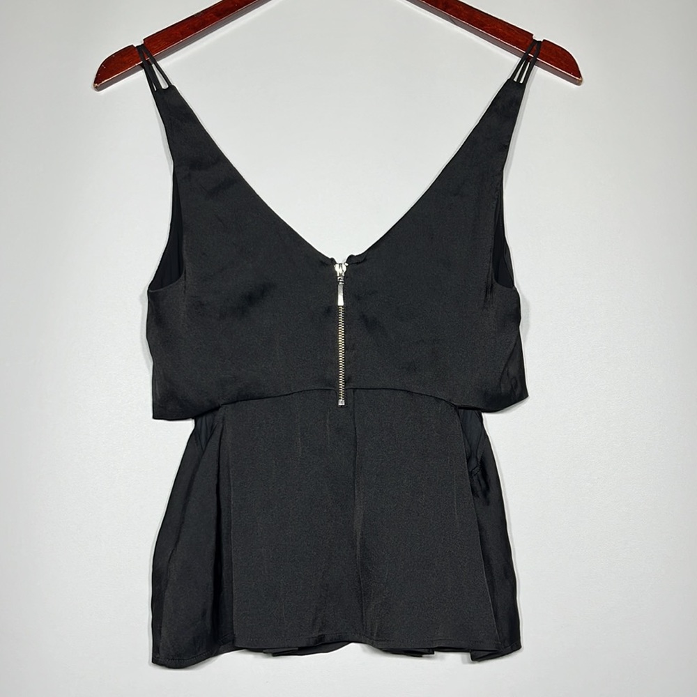 Black Spaghetti String Top With Zipper - image 2